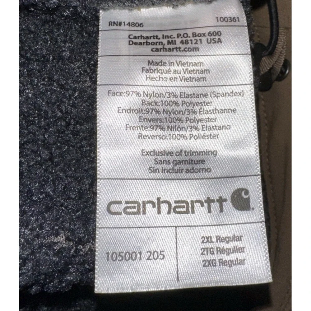 Carhartt Super Dux Relaxed Fit Mens 2XL Sherpa Lined Rain Defender Brown 0J5001